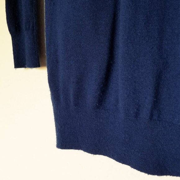 Vince 100% Cashmere V Neck Longline Cardigan S Lightweight Blue Button Pockets - Picture 10 of 16